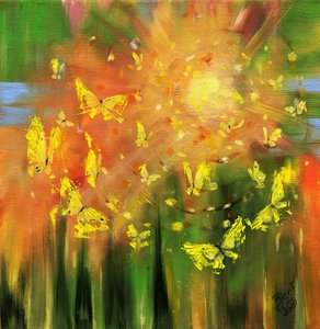 Golden Butterflies Sunlight Glow