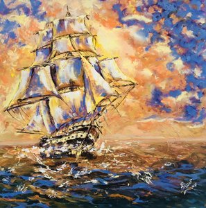 Tall Ship at Sunset