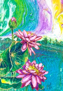 Vibrant Lotus Pond