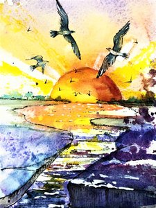 Vibrant Ocean Sunset