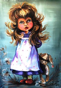 Whimsical Girl And Doll