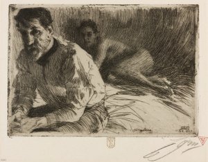 Augustus Saint Gaudens II (Saint Gaudens and his model) by Anders Leonard Zorn