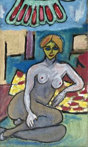 Female Nude with Yellow Face by Ando Gilardi