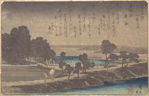 Evening Rain in Azuma Wood by Ando Hiroshige