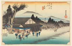 Ishibe (Megawa Sato), in The Fifty-Three Stations of the Tokaido Road by Ando Hiroshige