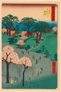 Nippori, Temple Gardens from the Series One Hundred Famous Views of Edo