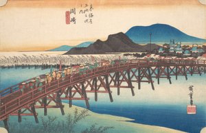 Okazaki, Tenshin no Hashi, ca. 1834 by Ando Hiroshige