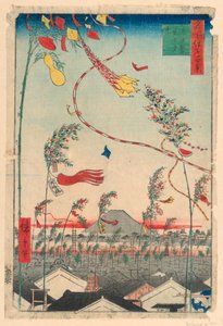 Town Prosperous with Tanabata Festival, from the Series One Hundred Views of Edo