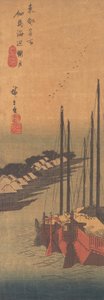 Tsukudajima in the Misty Moonlight by Ando Hiroshige
