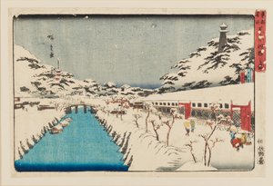 Shiba akabane no yuki, 1797-1858 by Ando Hiroshige