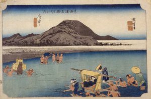 Abe River in Fuchū, #20 by Ando or Utagawa Hiroshige
