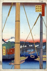 One Hundred Famous Views of Edo: The Harbor Shrine and Inari Bridge at Teppozu