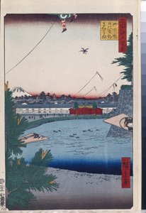 One Hundred Famous Views of Edo: Hibiya and Soto-Sakurada from Yamashita-cho by Ando or Utagawa Hiroshige