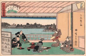 Drinking Party at a Restaurant by Ando Hiroshige by Ando or Utagawa Hiroshige