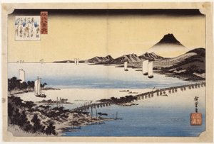 Evening Glow At Seta by Ando or Utagawa Hiroshige