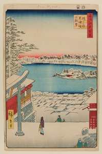 Hilltop View, Yushima Tenjin Shrine by Ando or Utagawa Hiroshige