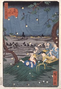 Listening To Crickets At Dōkanyama (20) (Dōkanyama Mushikiki) by Ando or Utagawa Hiroshige