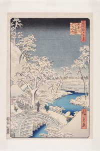 Meguro Drum Bridge and Sunset Hill by Ando or Utagawa Hiroshige