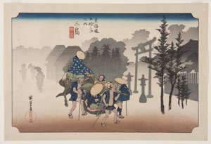 Mishima: Morning Mist by Ando or Utagawa Hiroshige