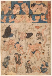 Training Movements of Sumo Wrestlers by Ando or Utagawa Hiroshige