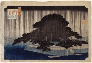 Night Rain At Karasaki by Ando or Utagawa Hiroshige