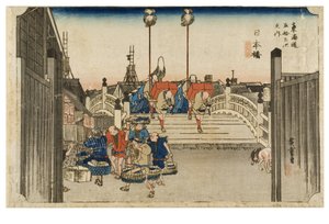Nihonbashi: Morning View from the Series The Fifty-three Stations of the Tokaido