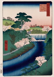 Otonashi River Dam, Oji, popularly called Great Waterfall, from the Series One Hundred Views of Famous Places in Edo