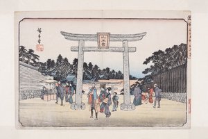 Sann? Shrine at the Nagata Riding Grounds by Ando or Utagawa Hiroshige