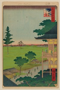 Spiral Hall, Five Hundred Rakan Temple by Ando or Utagawa Hiroshige