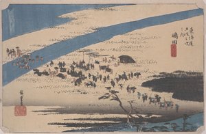 Suruga Bank of the Oi River by Ando or Utagawa Hiroshige