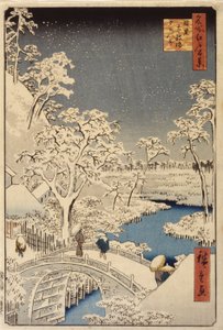 Taiko Bridge And Sunset Hill In Meguro by Ando or Utagawa Hiroshige
