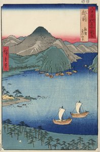 The Pine Forest of Kebi at Tsuruga in Echizen Province, no. 31 from the Series Pictures of Famous Places in the Sixty-odd Provinces, 1853