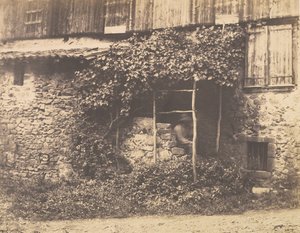 Rustic Building with Man under Trellis, ca. 1853
