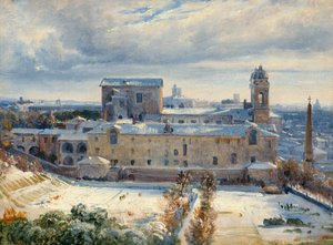 Santa Trinità dei Monti in the Snow