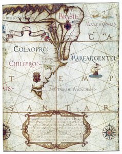 Map of South America, in Universa ac Navigabilis Totius Terrarum Orbis Descriptio 1559 by André Homem