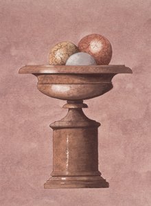 Marble Vase, Brown, Blue and Yellow Balls