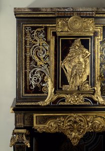 Cabinet Adorns the Figure of King Louis XIV in Hercules Gaulois (Detail) by Andre Charles Boulle