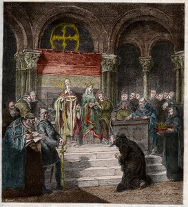 Emperor Henri IV (1050-1106) at the feet of Pope Gregory VII (1020-85) by Andre Cluysenaar