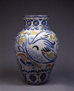Majolica Vase Painted and Decorated by a Bird by Andre Derain