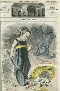 1872, A Little Girl Looks at Her Basket of Cracks. Cover in 
