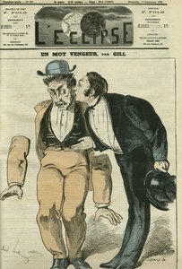 A vengeful word, the first gentleman has his arms falling when he hears the word 