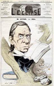 Caricature portrait of Littré by Gill. Cover of 