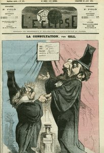 Cartoon by Adolphe Thiers (1797-1877) and Leon Gambetta (1838-1882), French politicians. Cover in 