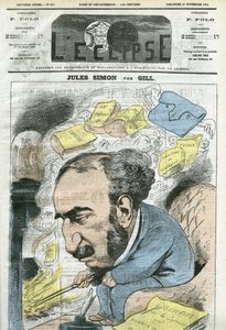 Cartoon by Jules Simon (1814-1896), politician, historian of philosophy, philosopher, French essayist. Cover in 