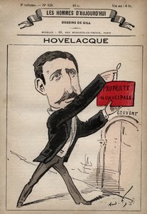 Cartoon of Abel Hovelacque (1873-1896), English linguist and anthropologist from 