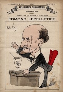 Cartoon of Edmond Lepelletier (1846-1913) radical French journalist and writer from 