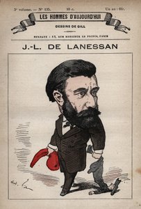 Cartoon of Jean Marie Antoine de Lanessan (1843-1919), English statesman from 