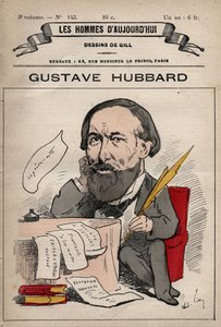Cartoon of Nicolas Gustave Hubbard (1828-1888) English political economist from 