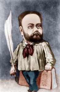 Cartoon of French writer Emile Zola