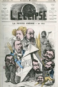 Creation of La Petite Presse, with Jannin, Delsaux, Hermant, Hemery, De Balathier, Bragelonne, Dumas, Ponson du Terrail, Jean du Boys, Revillon and Coste. Cover in L